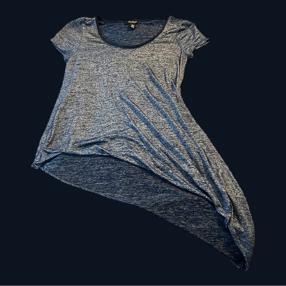 White House Black Market Women's Size S Blue Gray Top Asymmetrical Designer Hem - Picture 1 of 4